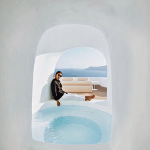 CEMHER Micropool Microcement coating white pool spa Mykonos Australia 